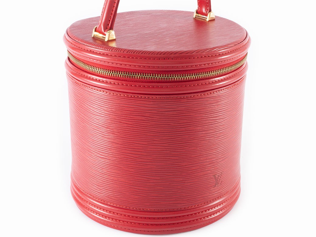 Auth Louis Vuitton Bag Cannes Vanity Bag Epi Castilian Red M48037 Reuse Used1
