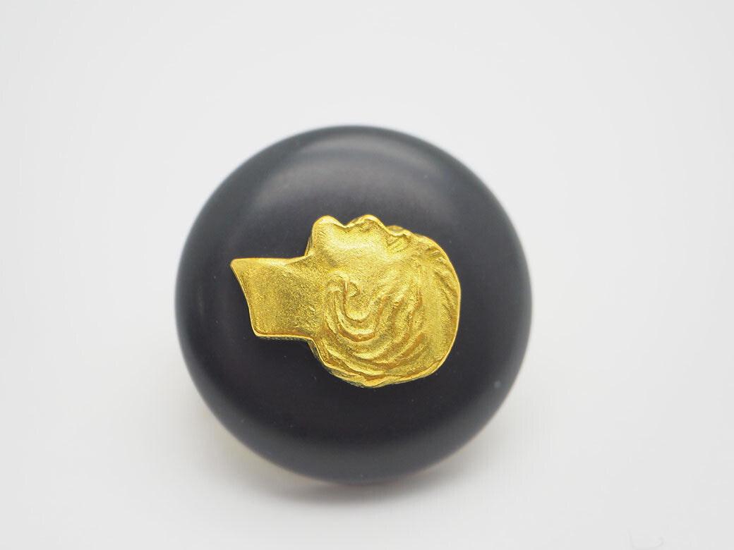 CHANEL Vintage Coco Chanel Earrings Black x Gold Ladies 95P Cameostyle6