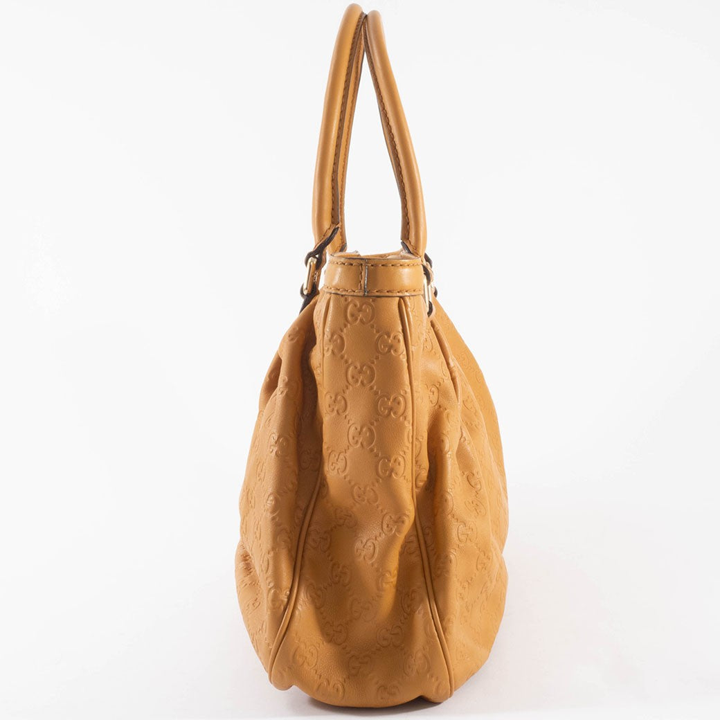 GUCCI Guccissima Sukey Leather Womens Shoulder Tote Bag Brown 296835 Preowned3