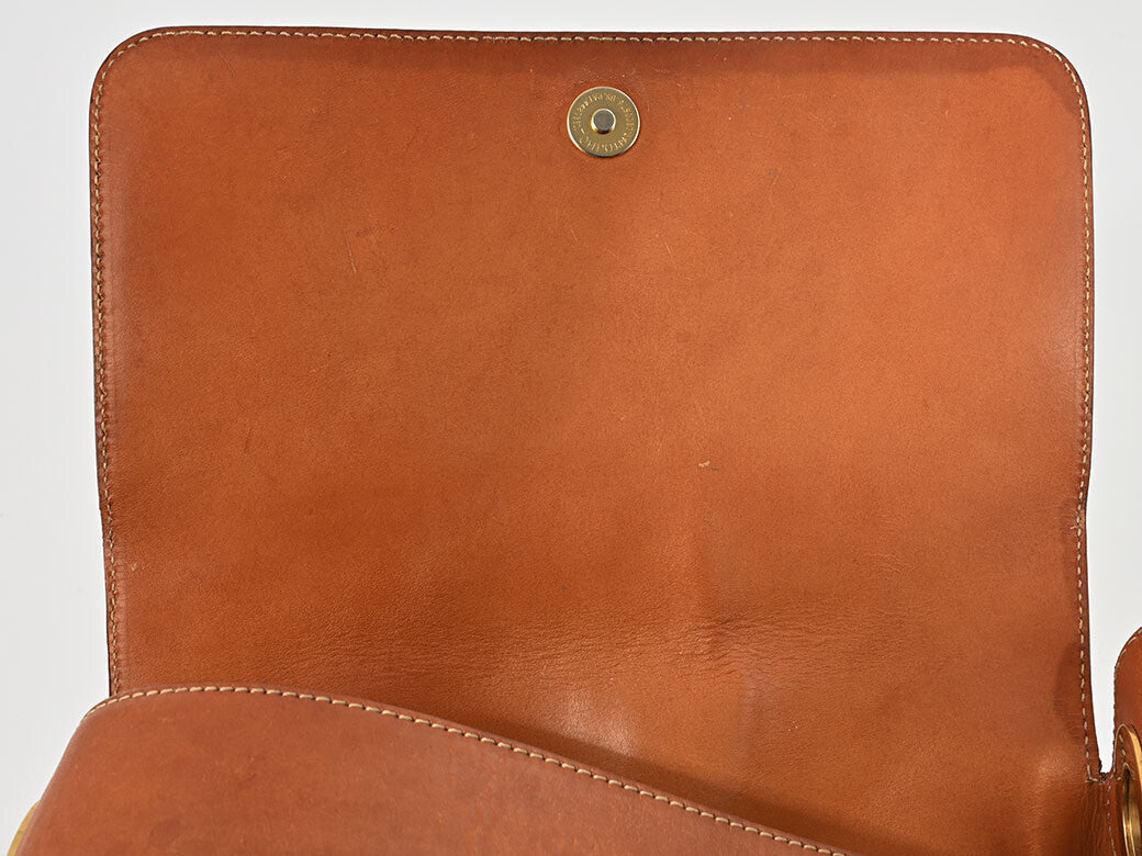 Auth Celine Macadam OneShoulder Bag Brown PVC Leather Flap Vintage Reuse Used10