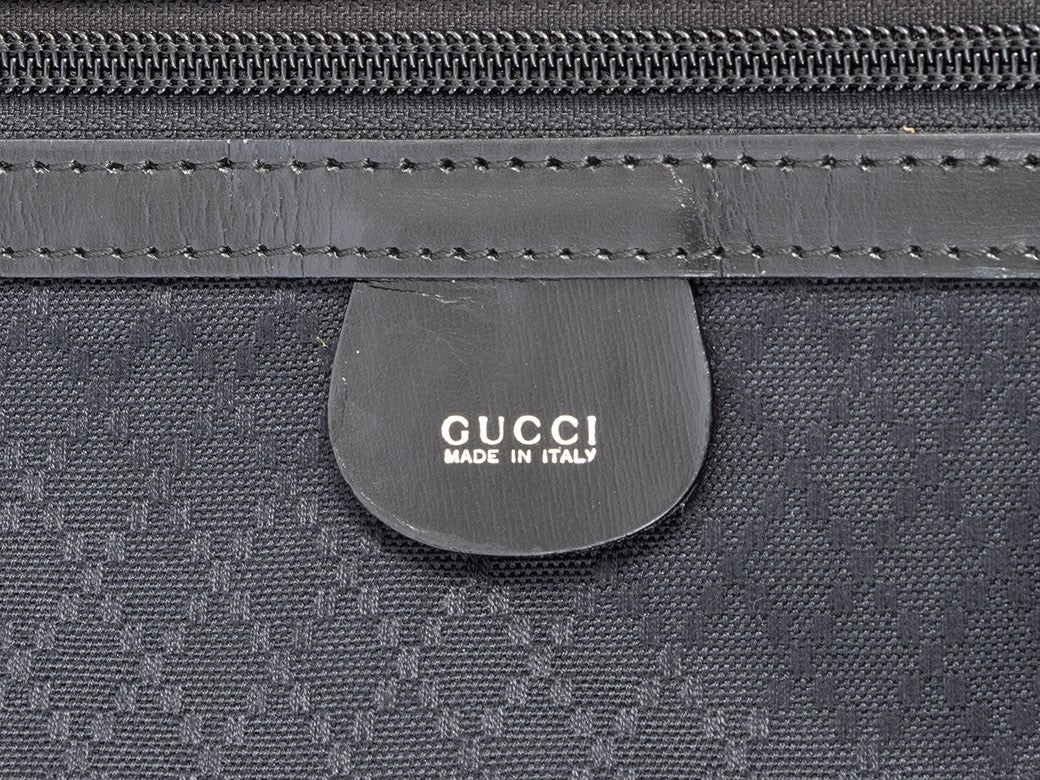 GUCCI Vintage Travel Bag Suitcase Black Canvas Large 010.123 Preowned Auth13