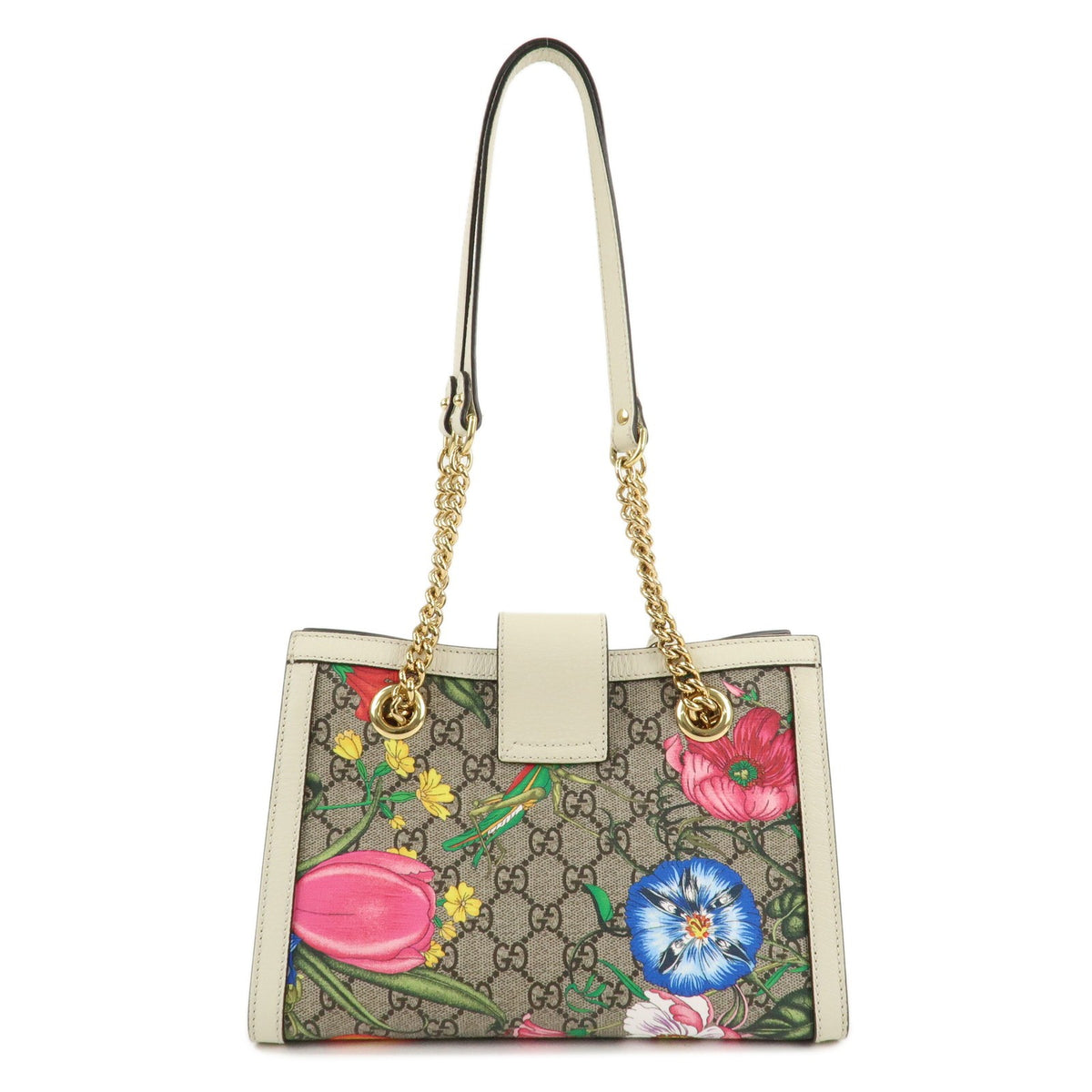 GUCCI GG Flora GG Supreme Leather Chain Shoulder Bag 498156 Preowned Auth1