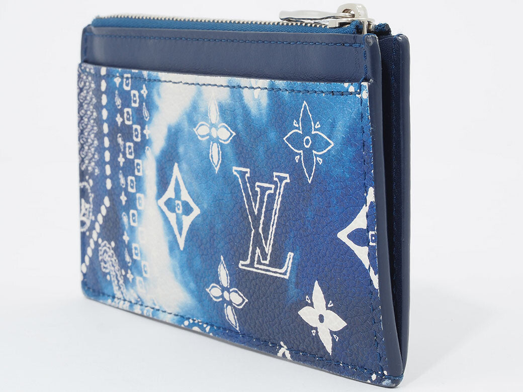 LOUIS VUITTON Coin Case Card Case Blue Monogram Bandana Canvas M81432 Preowned1