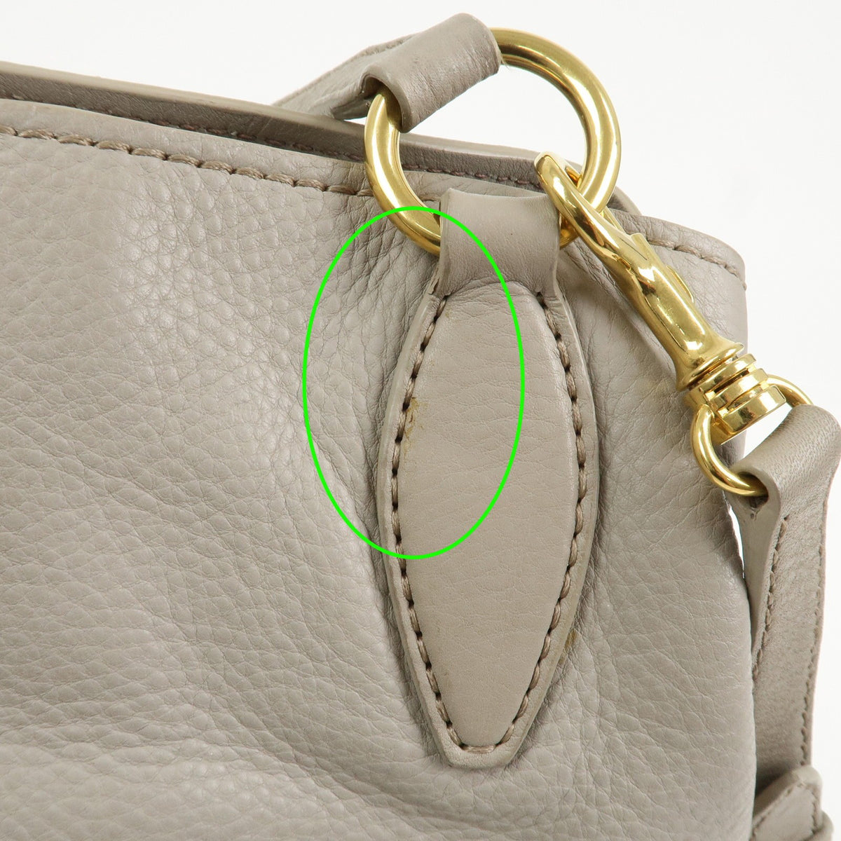 MIU MIU Handbag Logo Leather 2Way Bag Shoulder Bag Gray Authentic Used F/S16