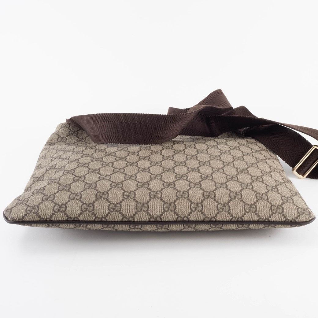 GUCCI GG Supreme Crossbody Shoulder Bag Beige Messenger Bag Preowned Auth5