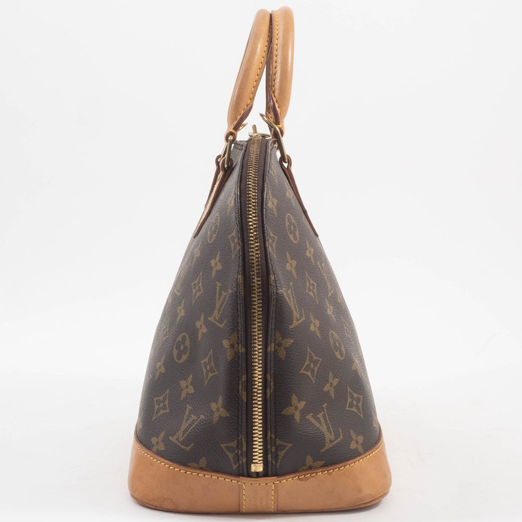 LOUIS VUITTON Alma PM Monogram Womens Handbag M51130 Brown Leather Preowned4
