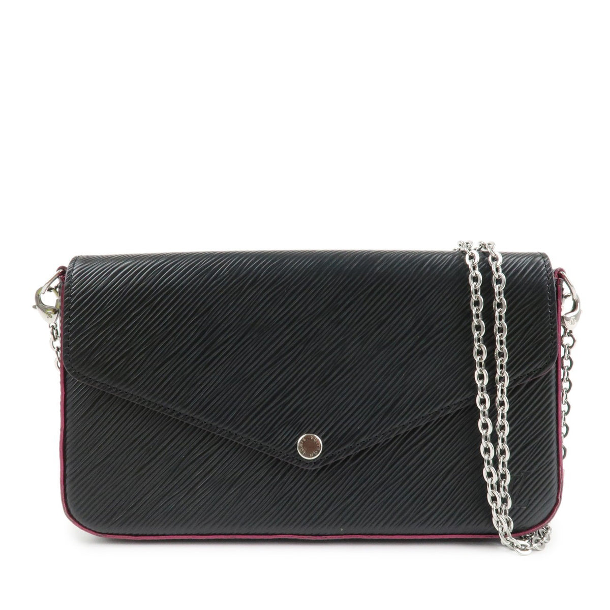Louis Vuitton Epi Pochette Felicie Shoulder Bag Noir Pink M64579 Auth Used F/S0