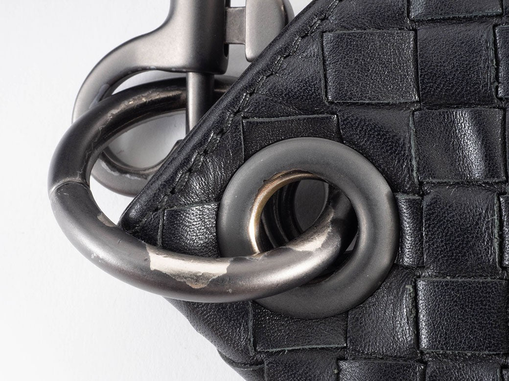 Bottega Veneta Intrecciato 172736 Leather Black Shoulder Bag Women Preowned16