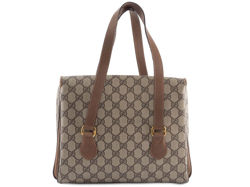 Gucci Bag GG Plus Handbag Shoulder bag Flap Beige Brown 116 02 080 Reuse Used2