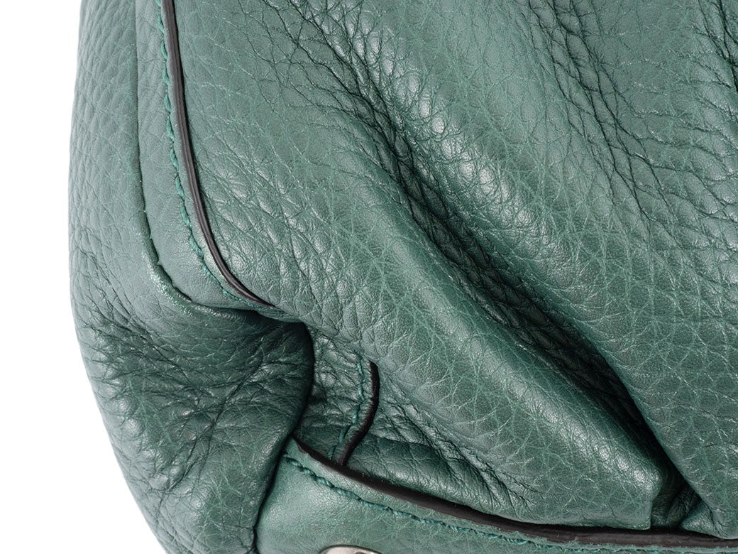 GUCCI Abbey Green Leather Shoulder Bag Womens Tote Bag Large A4 Preowned Auth7
