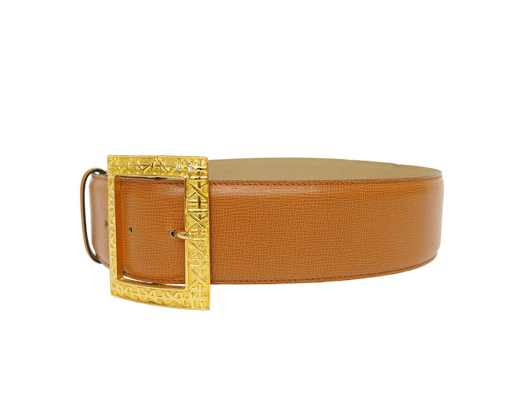 Dior Vintage Parisienne Belt Camel M Waist Mark Belt Ladies Reuse Used Preowned2