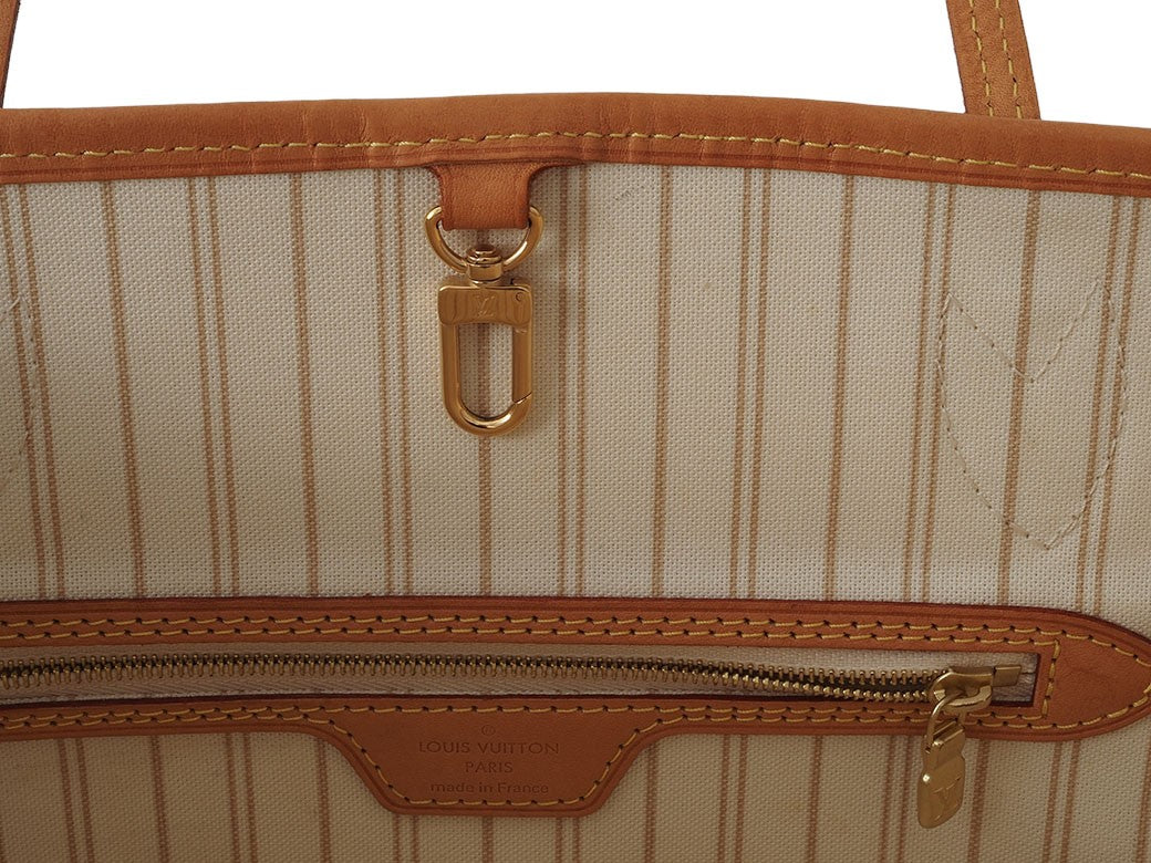 LOUIS VUITTON Neverfull PM Damier Azur N40605 White Shoulder Tote Bag Preowned7