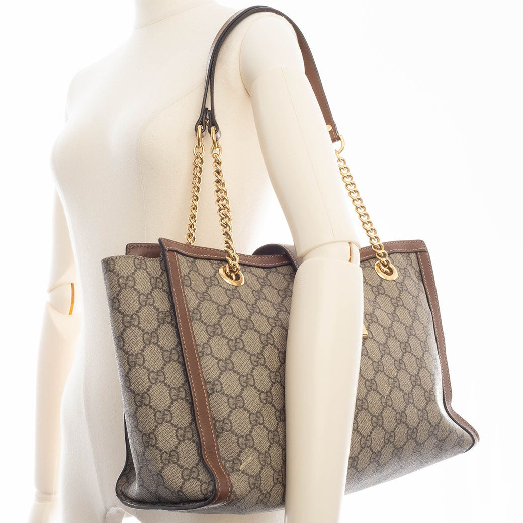 GUCCI Padlock GG Supreme Chain Shoulder Bag Beige Brown 479197 Preowned Auth9