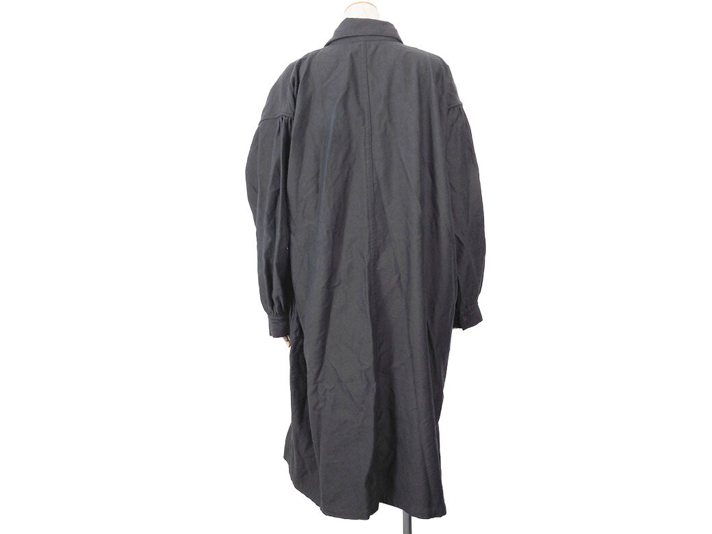 Y's Yohji Yamamoto Shirt Dress Navy YIB01027 Cotton Size 1 Long Sleeves1
