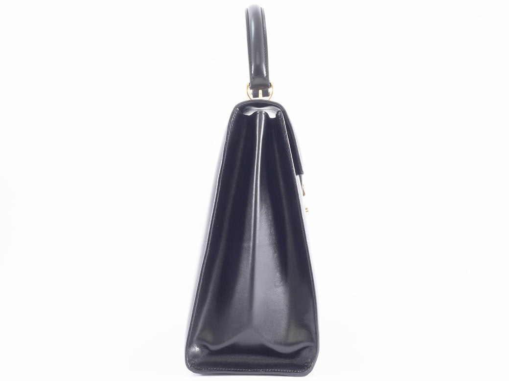 GUCCI Old Gucci Lady Lock Handbag Black Leather Top Handle 000 01 0192 Preowned11