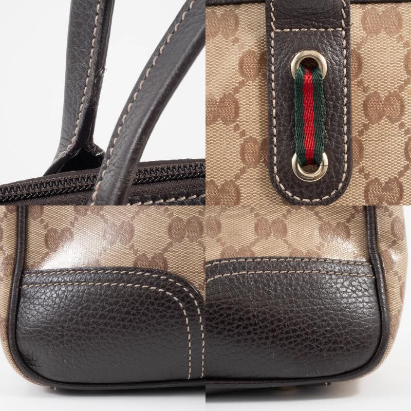 GUCCI GG Crystal Shoulder Tote Bag Sherry Line Web Beige Brown 293599 Preowned15