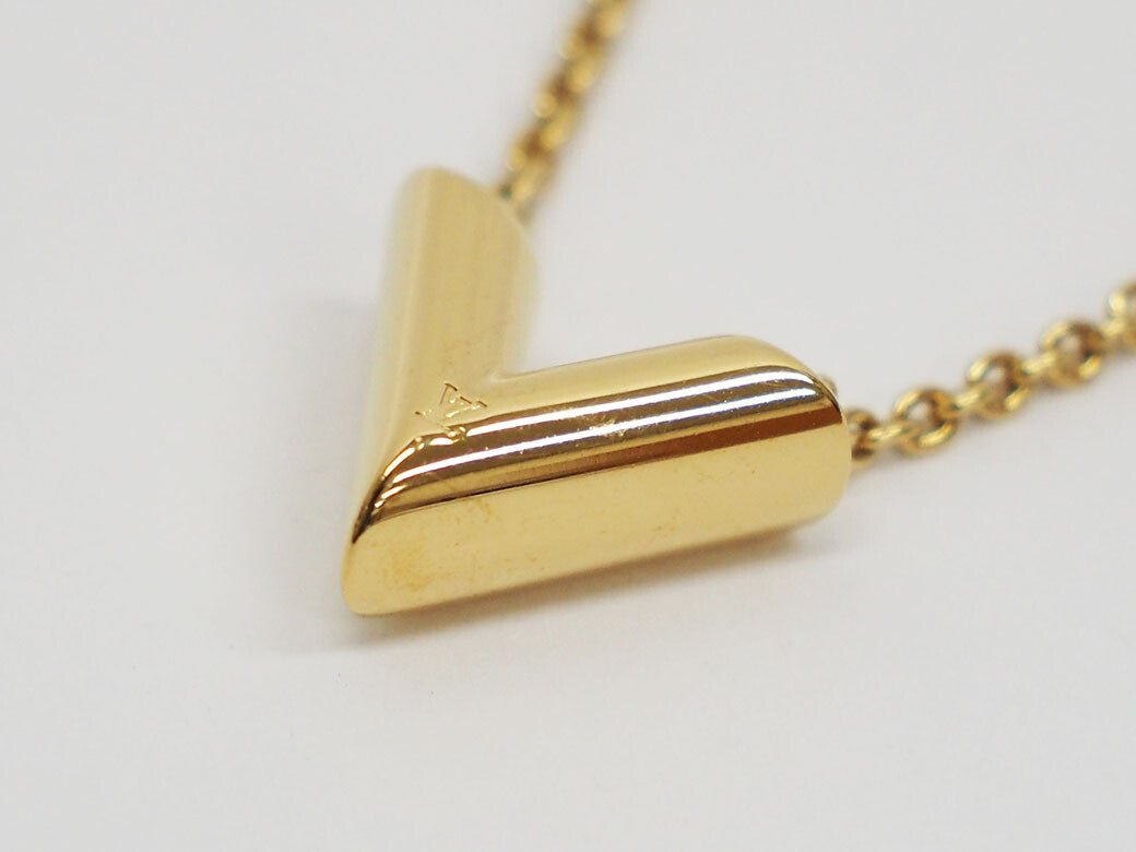 LOUIS VUITTON Necklace escential V M61083 gold women's pendant Preowned Auth3