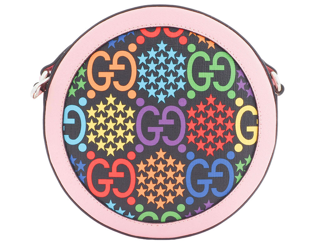 GUCCI GG Psychedelic Round Pink Multicolor Crossbody Shoulder Bag Preowned Auth2