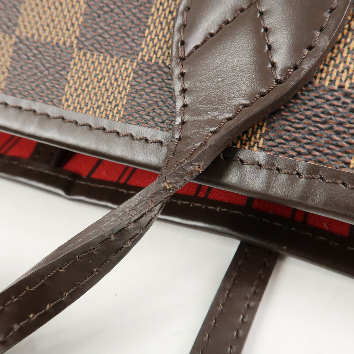 Louis Vuitton Neverfull MM Damier Ebene Tote Shoulder Bag Brown Preowned Auth9
