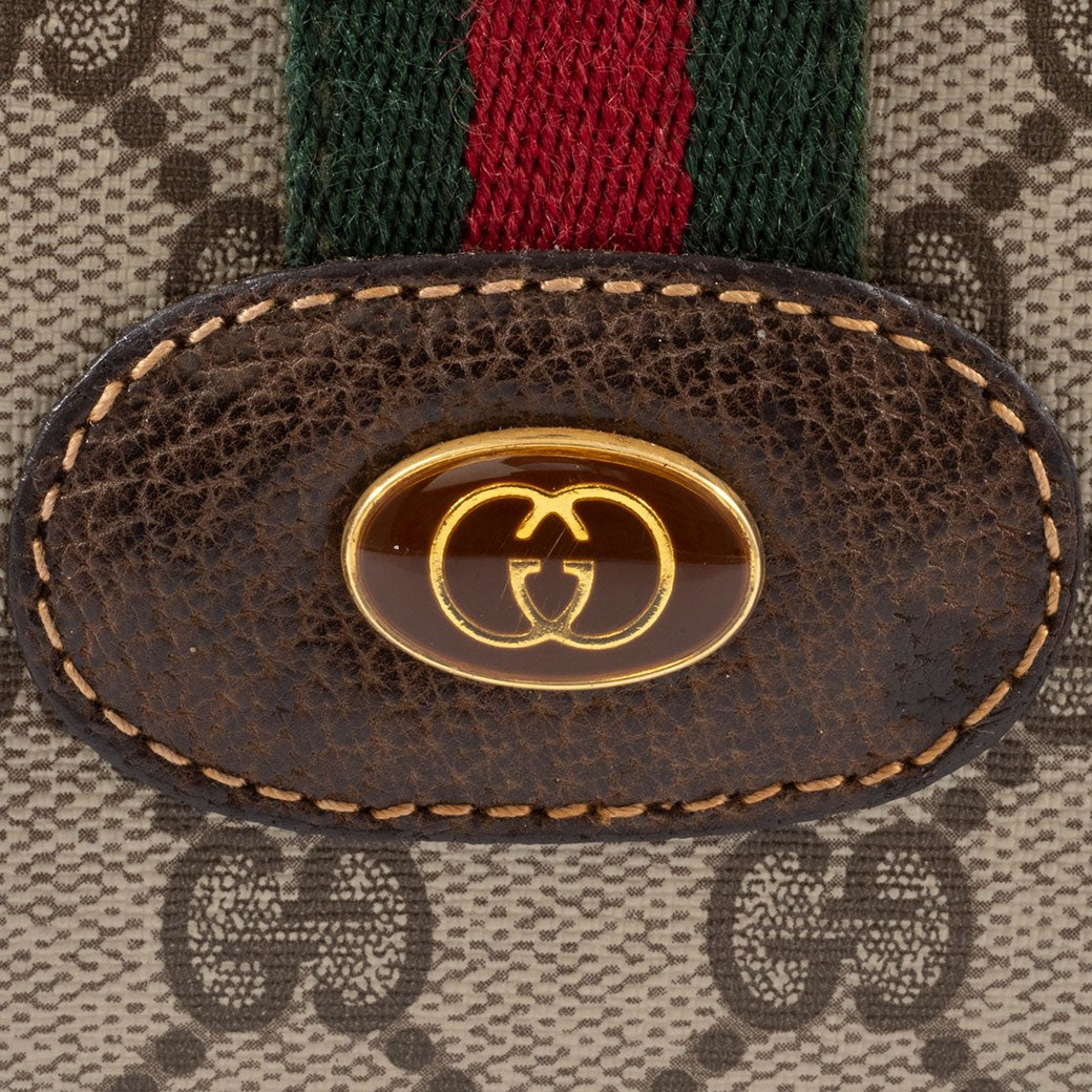GUCCI Old Gucci Web Line Sherry Handbag Shoulder Interlocking Preowned Auth14