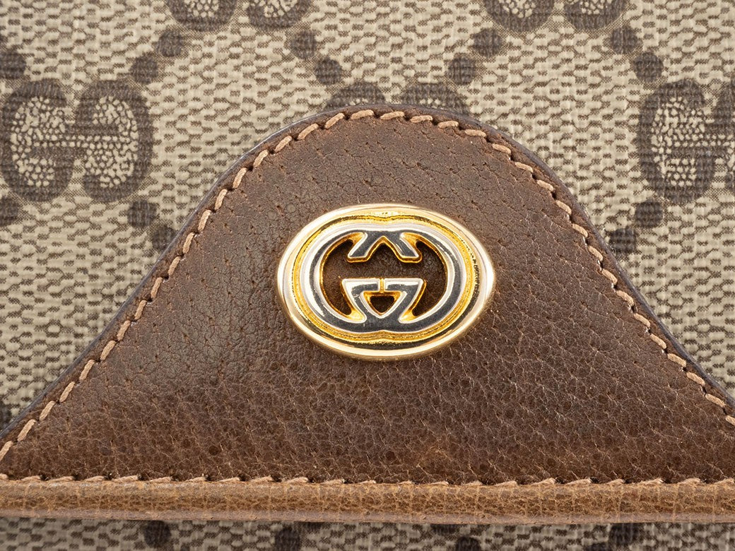 Gucci Bag GG Plus Handbag Shoulder bag Flap Beige Brown 116 02 080 Reuse Used5
