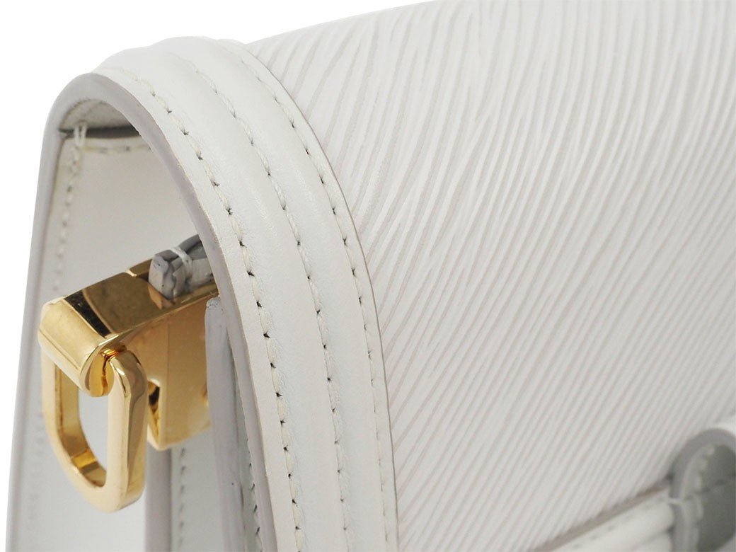 Louis Vuitton Dauphine NV Mini Crossbody Shoulder Bag Epi  White Preowned Auth13