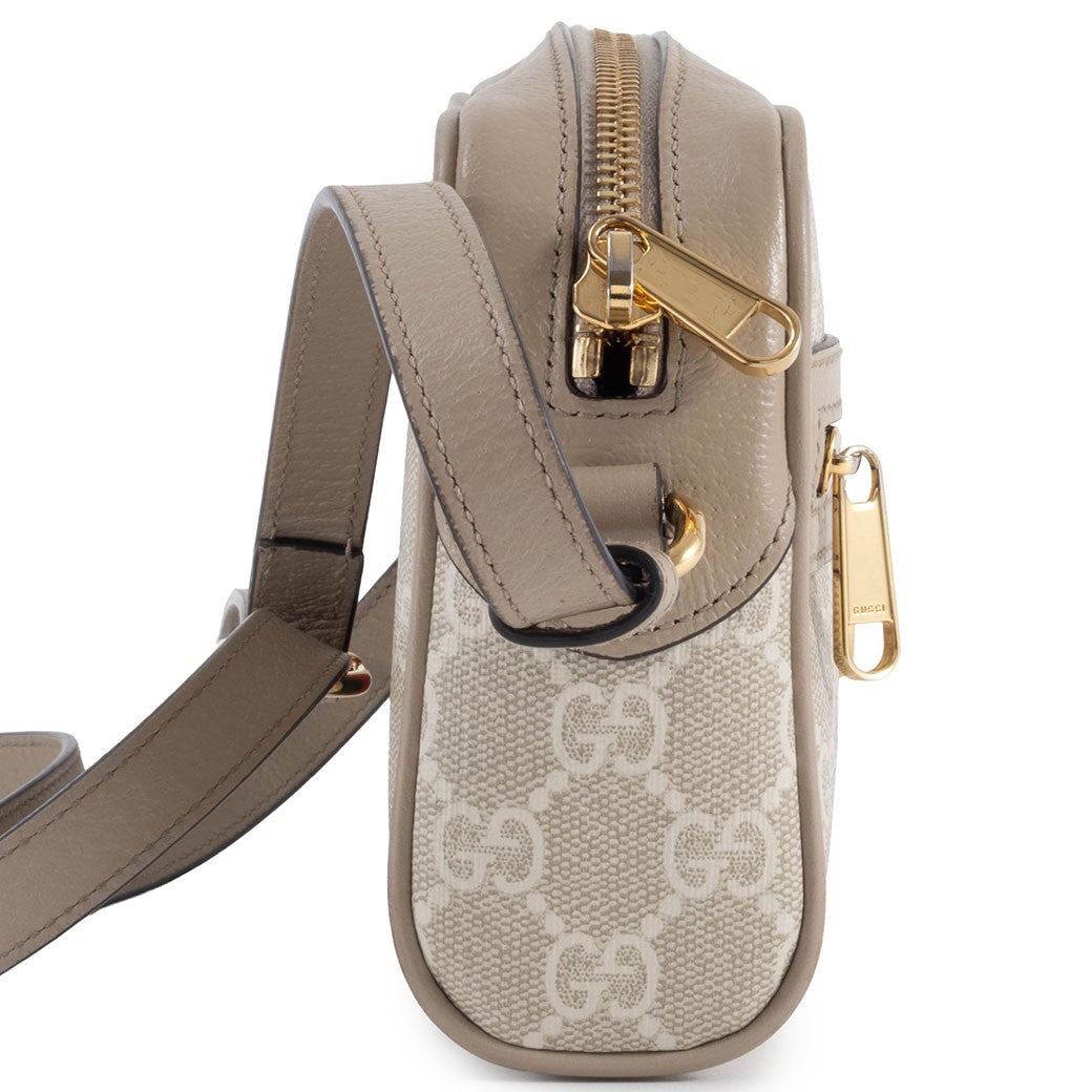 GUCCI Ophidia Mini GG Supreme Crossbody Shoulder Bag Beige Womens Preowned Auth5