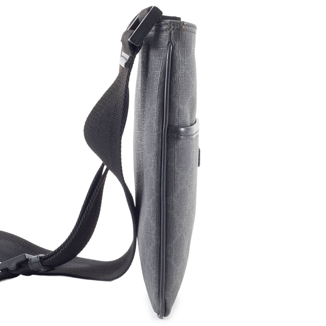 GUCCI GG Supreme Womens Crossbody Shoulder Bag Grey Coated Canvas Preowned Auth4