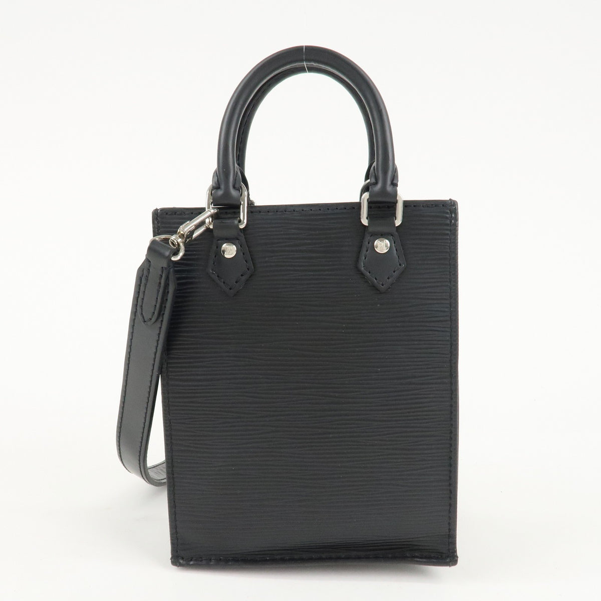 LOUIS VUITTON Petit Sac Plat Convertible Handbag Black Epi M69441 Preowned Auth1