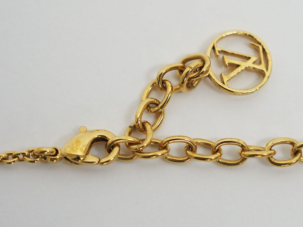 LOUIS VUITTON Necklace escential V M61083 gold women's pendant Preowned Auth6