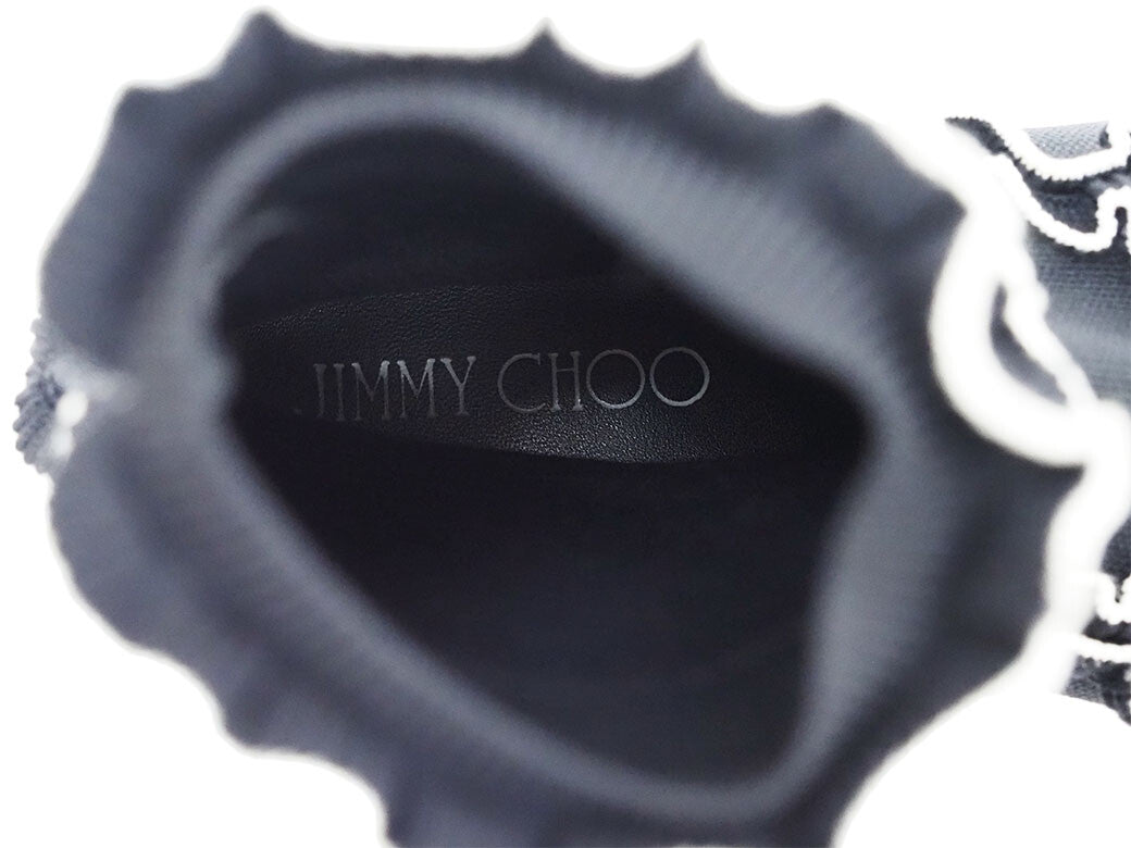 JIMMY CHOO Sneaker Boots Knit Boots Black Women's Socks Boots 38 EUGENE8