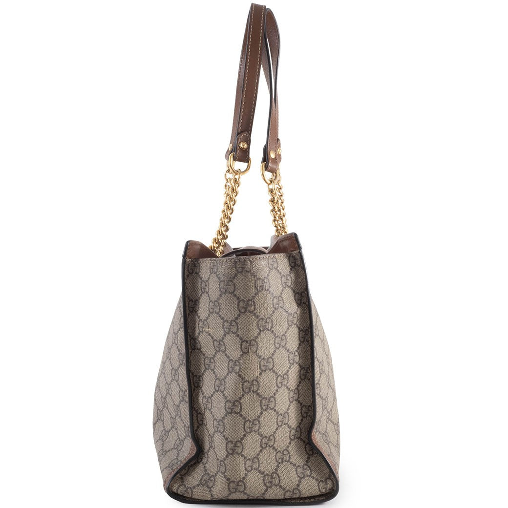 GUCCI Padlock GG Supreme Chain Shoulder Bag Beige Brown 479197 Preowned Auth3