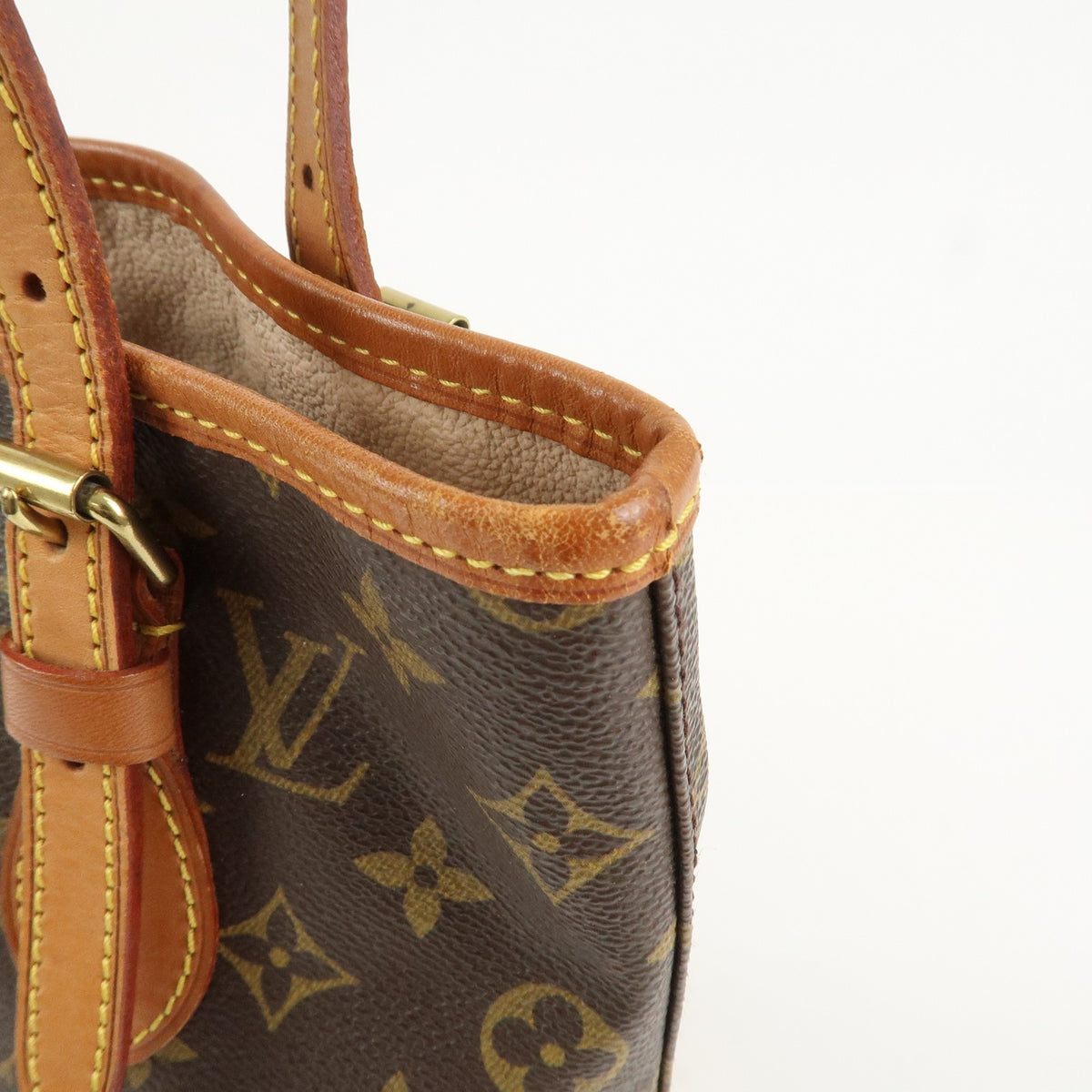 Louis Vuitton Handbag Monogram Canvas Bucket PM Brown M42238 Authentic Used F/S16