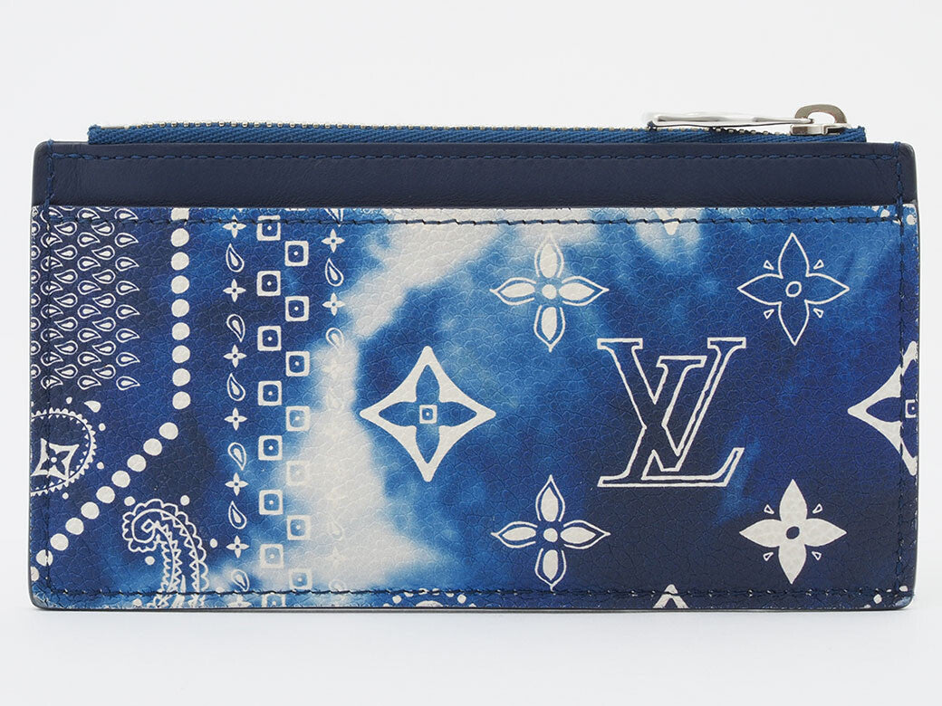 LOUIS VUITTON Coin Case Card Case Blue Monogram Bandana Canvas M81432 Preowned2