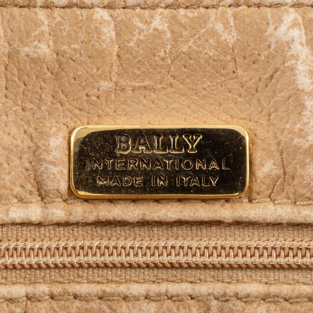 BALLY Old Bally Womens Shoulder Bag Camel Leather Flap Vintage Preowned Auth23