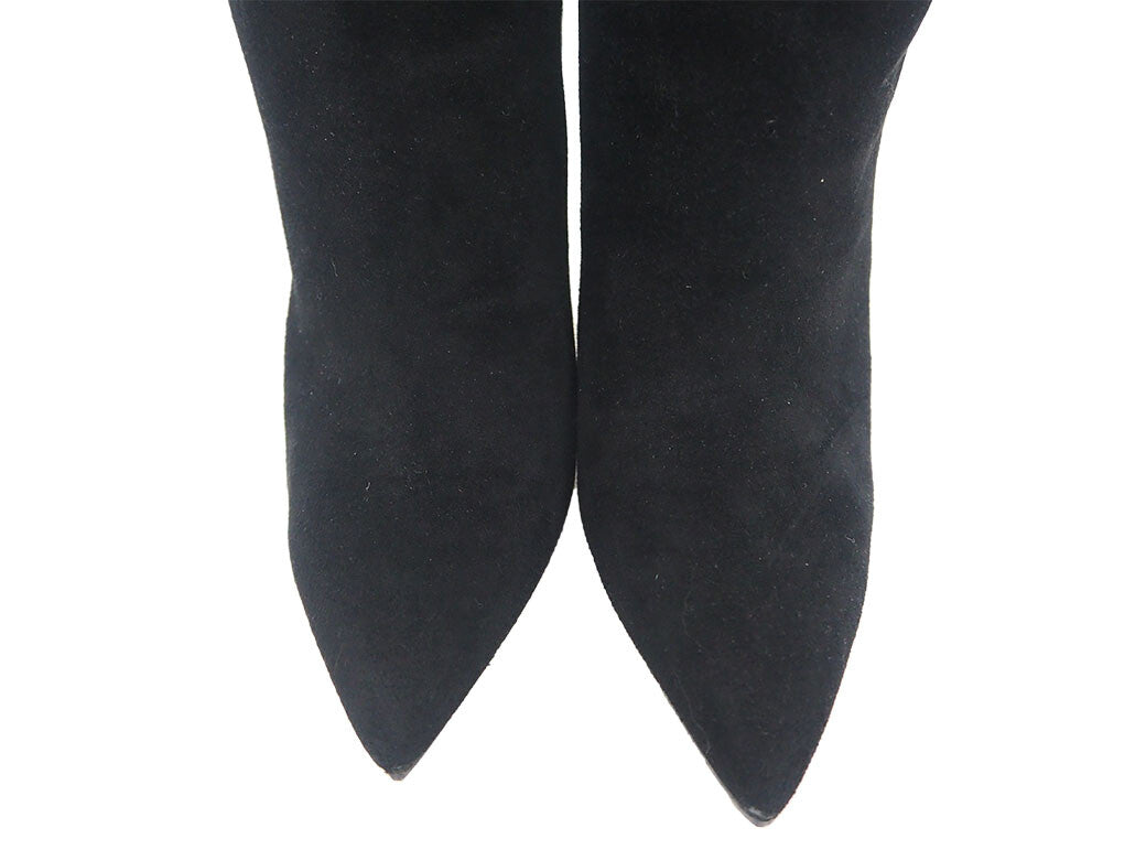Gucci shoes suede long boots black ladies stiletto heel 36 Reuse Used Preowned4