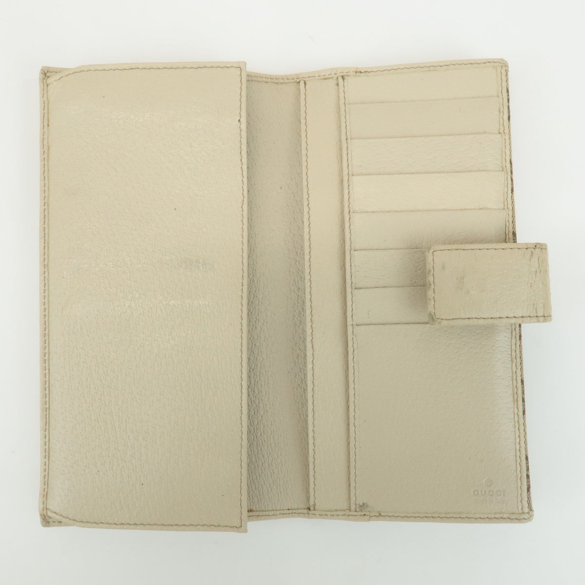 GUCCI Set of 2 GG Canvas Leather Wallet Beige Brown 203550/112715 Auth Used F/S11