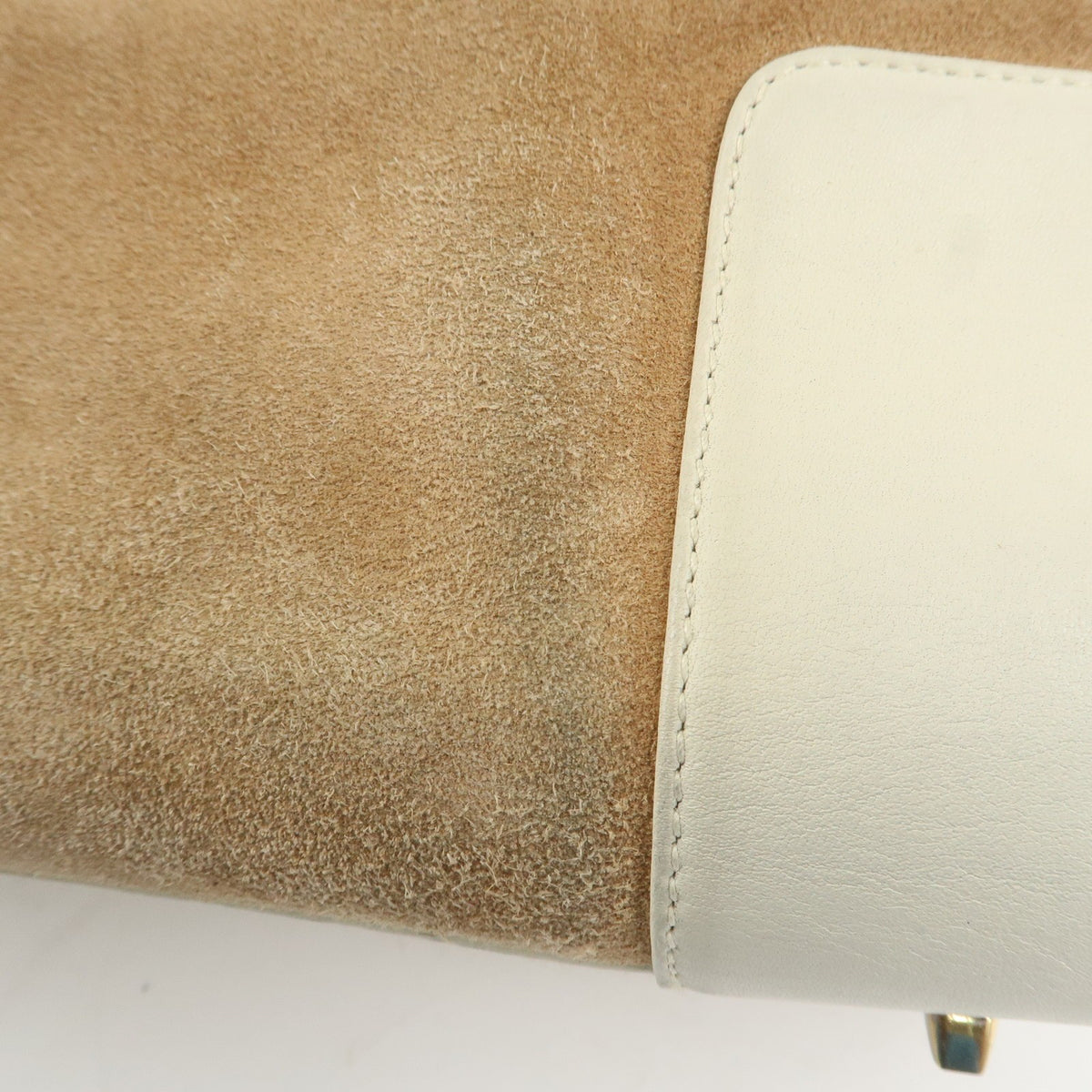 LOEWE Anagram Leather Amazona 32 Hand Bag Tote Bag Beige Ivory Auth Used F/S16