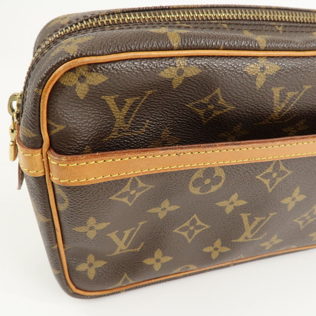 Louis Vuitton Monogram Compiegne 28 Pouch Clutch Bag Brown M51845 Auth Used F/S16