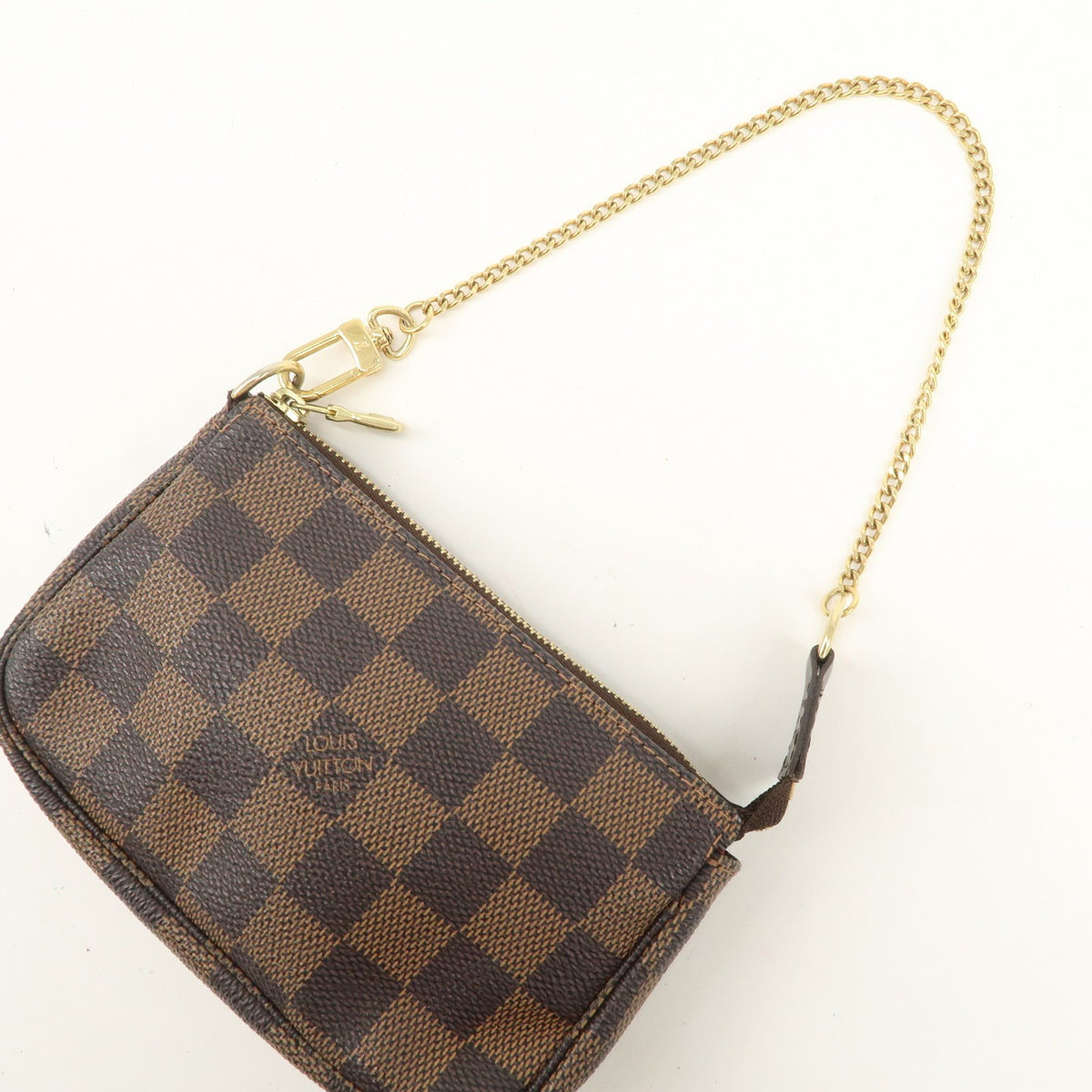 LOUIS VUITTON Mini Pochette Accessoires Damier Ebene Pouch N58009 Preowned Auth5