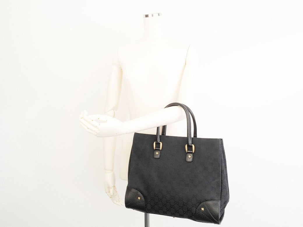 Gucci GG Canvas Handbag Women's Tote Bag Studs 120897 Preowned Used Reuse9
