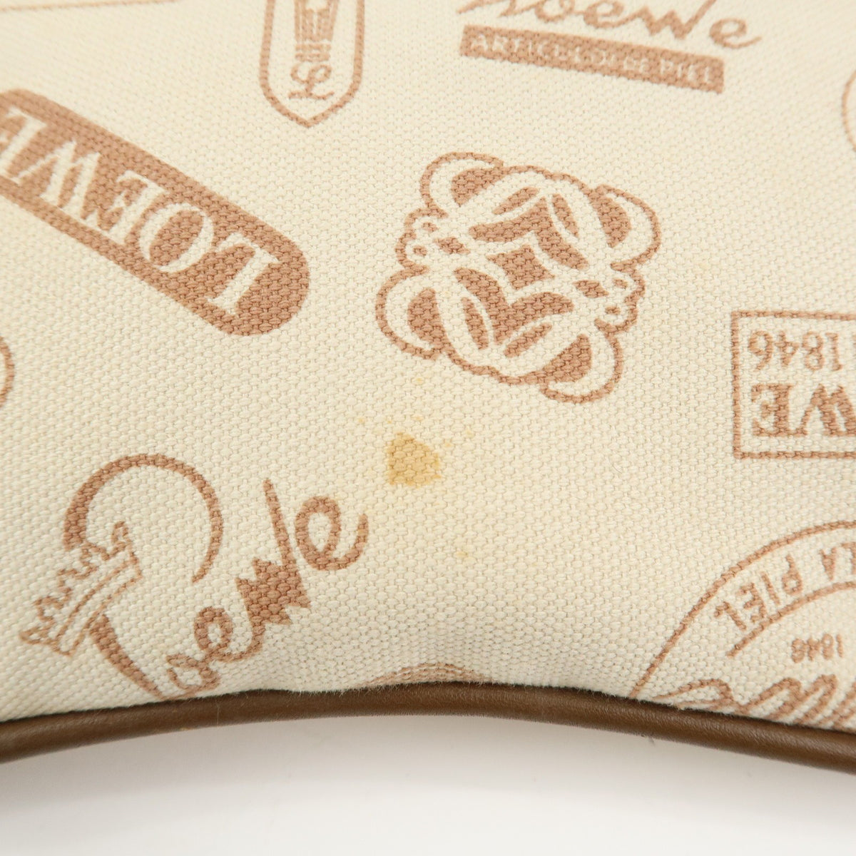LOEWE Anagram Canvas Suede Leather Shoulder Bag 160th Anniversary Auth Used F/S14