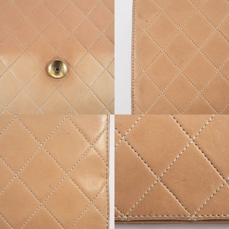 CHANEL Matelasse Womens Chain Shoulder Bag Beige Leather Vintage Preowned17