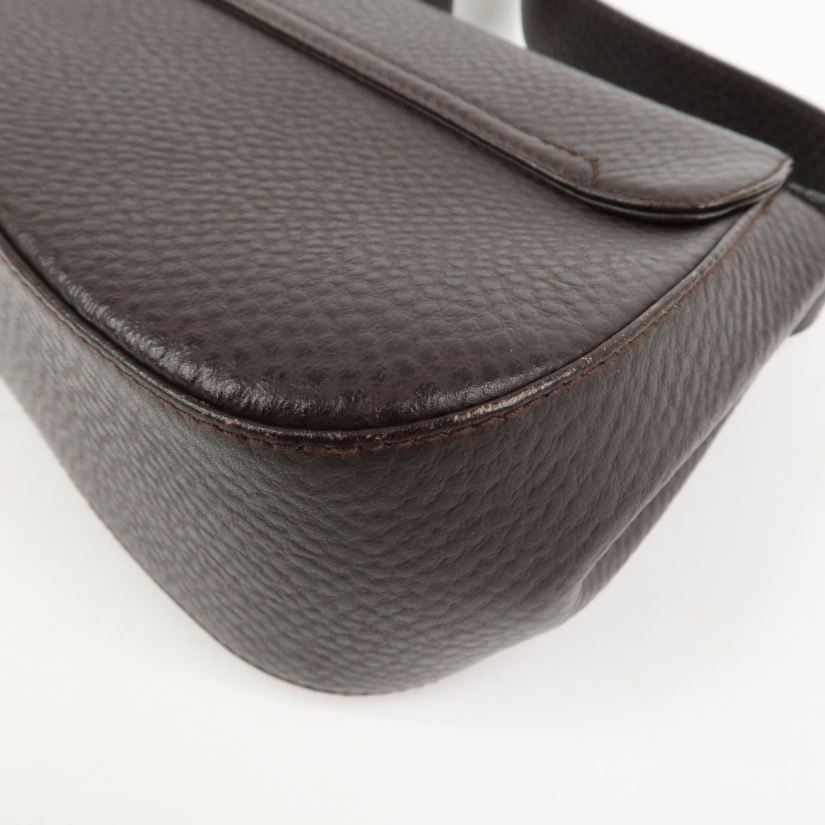 Ferragamo Gancini Logo Leather Shoulder Bag Hand Bag Brown Authentic Used F/S11