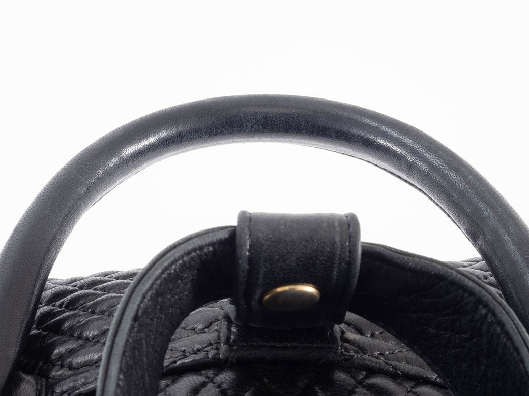 berry Bag Quilted Backpack Rucksack Black with Pouch Reuse Used Preowned14