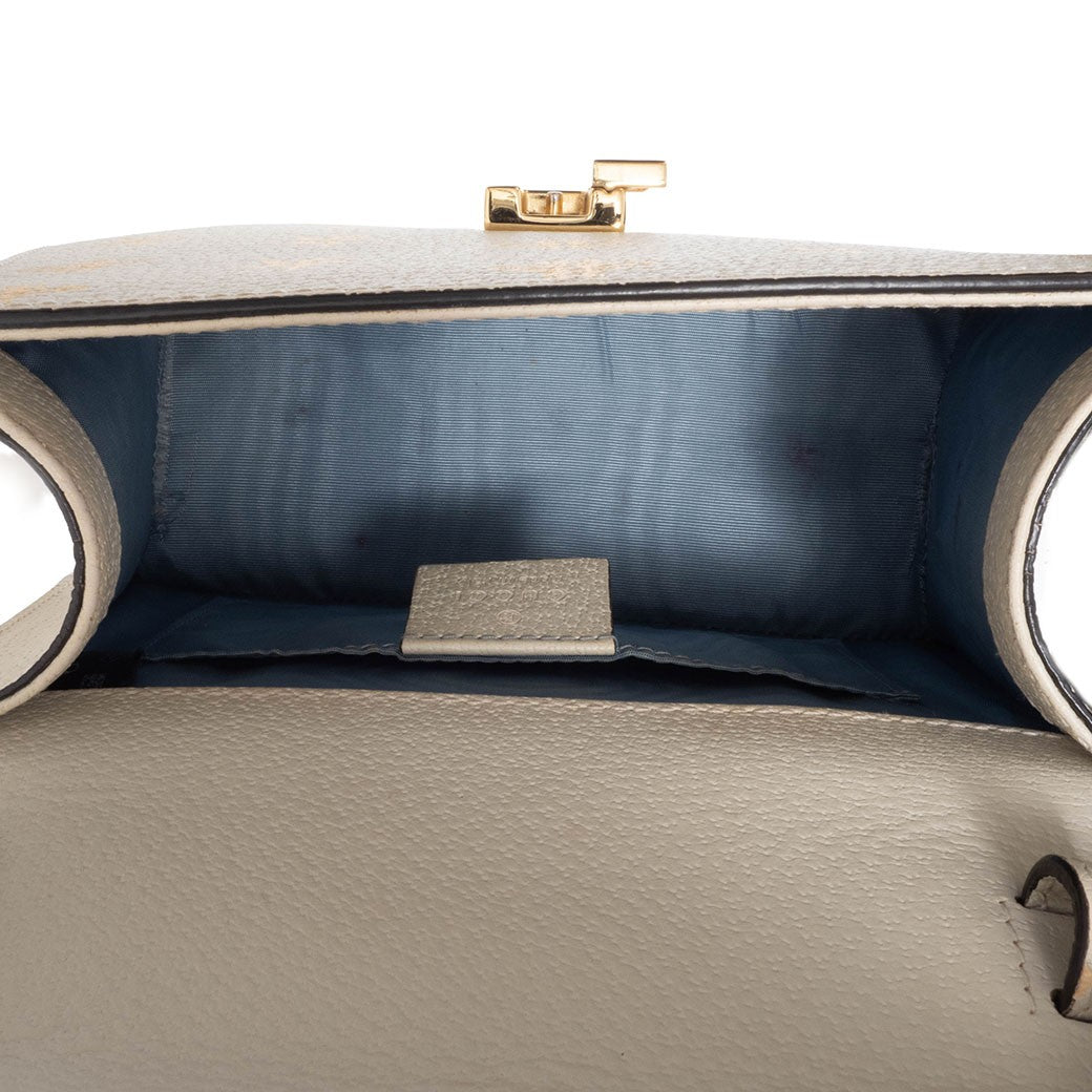 GUCCI Bee Star Mini Sylvie Convertible Handbag White Crossbody 470270 Preowned14