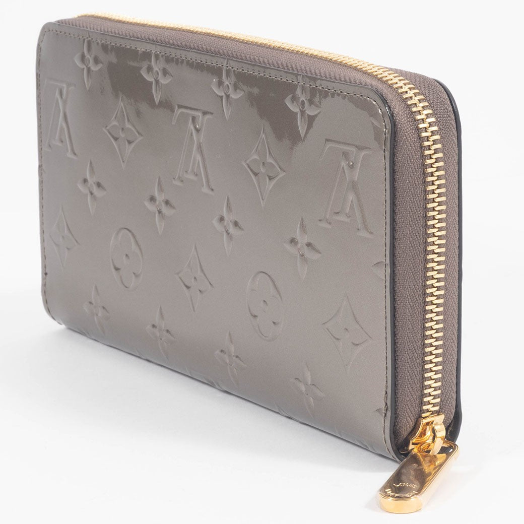LOUIS VUITTON Zippy Wallet Vernis Champagne Metallise Gold Ziparound Preowned3