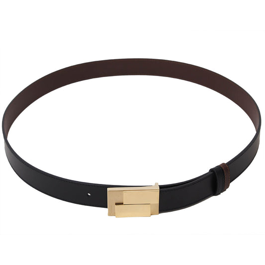 Auth Dunhill Reversible Belt Accessories Black Brown 112 Leather Black Brown 1120