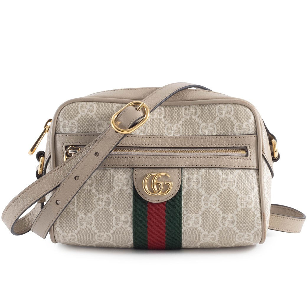 GUCCI Ophidia Mini GG Supreme Crossbody Shoulder Bag Beige Womens Preowned Auth0