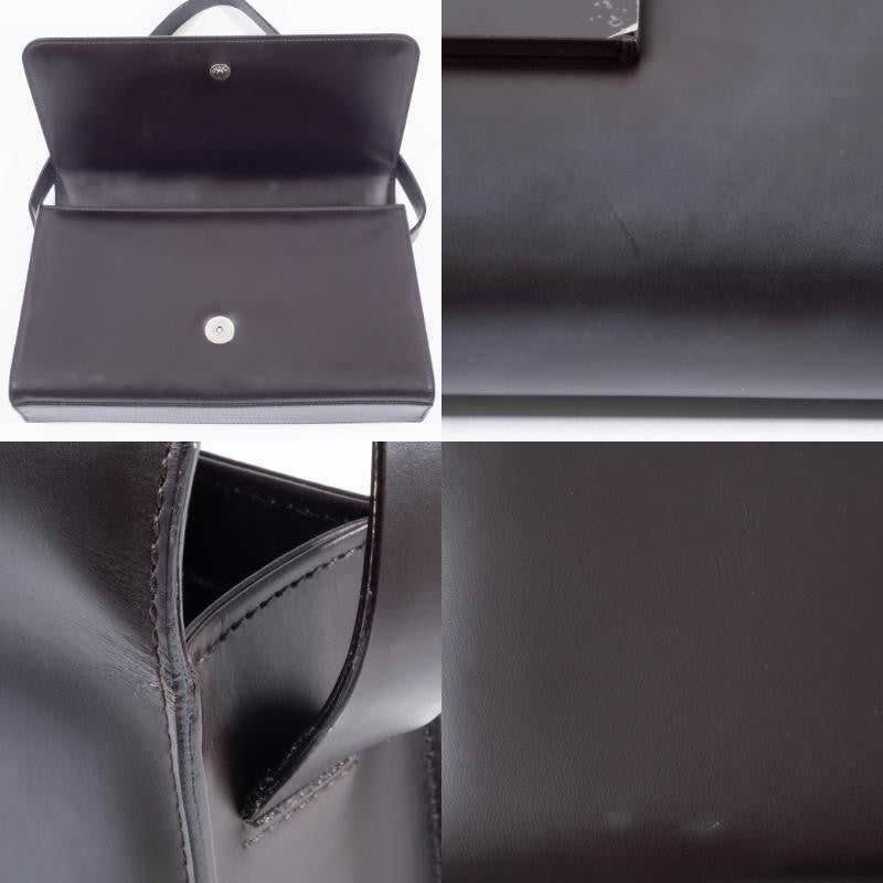 GUCCI Old Gucci Underarm Shoulder Bag Dark Brown Leather Vintage Preowned Auth10